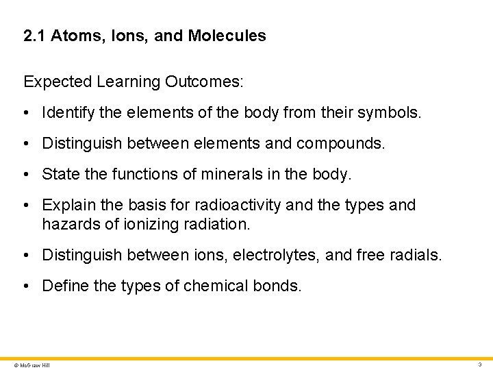 2. 1 Atoms, Ions, and Molecules Expected Learning Outcomes: • Identify the elements of 2. 1 Atoms, Ions, and Molecules Expected Learning Outcomes: • Identify the elements of