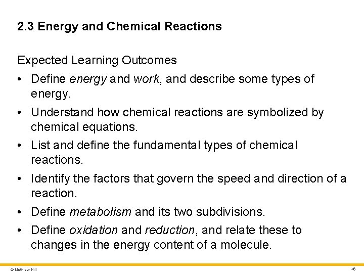 2. 3 Energy and Chemical Reactions Expected Learning Outcomes • Define energy and work, 2. 3 Energy and Chemical Reactions Expected Learning Outcomes • Define energy and work,