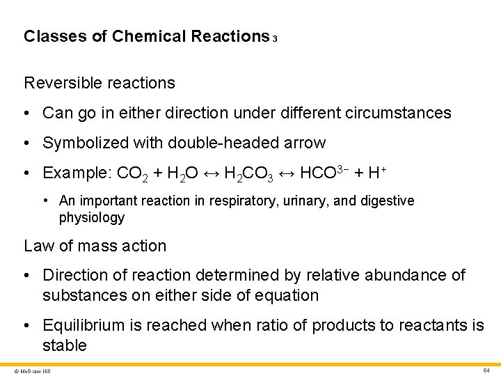 Classes of Chemical Reactions 3 Reversible reactions • Can go in either direction under Classes of Chemical Reactions 3 Reversible reactions • Can go in either direction under