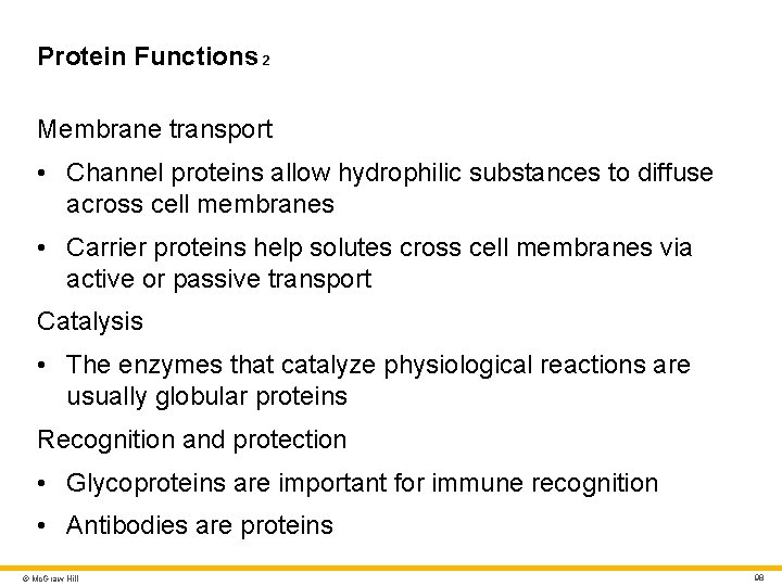 Protein Functions 2 Membrane transport • Channel proteins allow hydrophilic substances to diffuse across Protein Functions 2 Membrane transport • Channel proteins allow hydrophilic substances to diffuse across