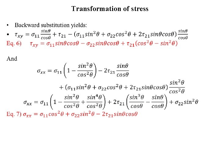 Transformation of stress • 