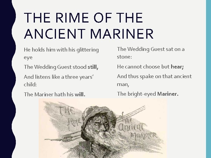 THE RIME OF THE ANCIENT MARINER He holds him with his glittering eye The