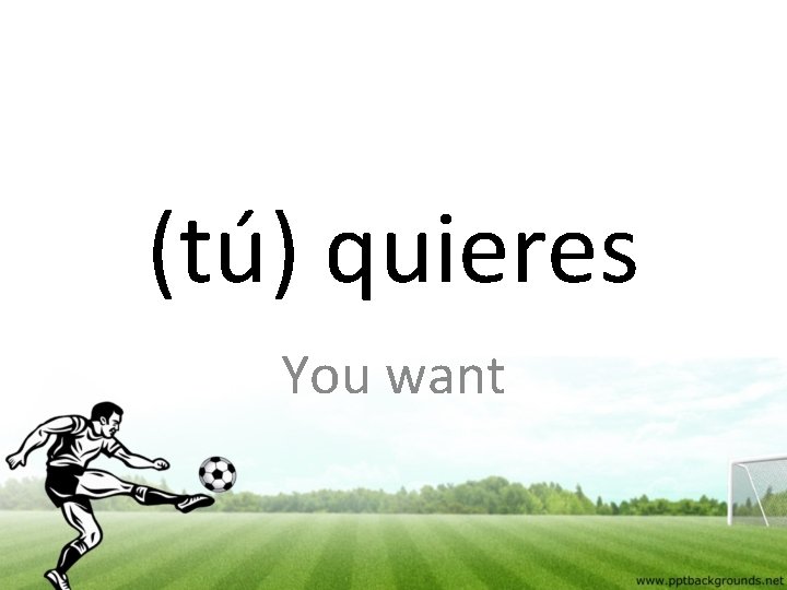 (tú) quieres You want 
