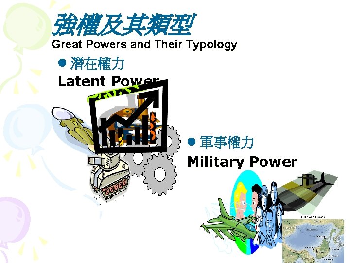 強權及其類型 Great Powers and Their Typology l 潛在權力 Latent Power l 軍事權力 Military Power