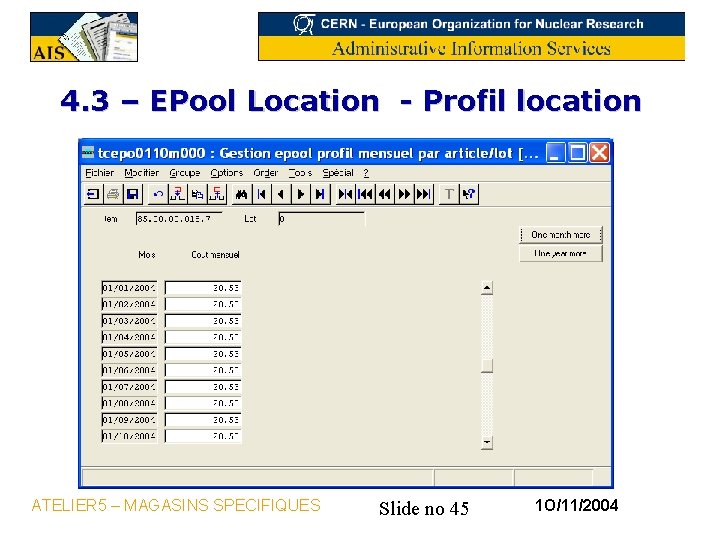 4. 3 – EPool Location - Profil location ATELIER 5 – MAGASINS SPECIFIQUES Slide