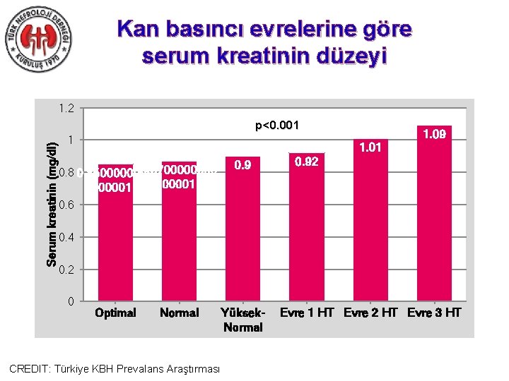 Kan basıncı evrelerine göre serum kreatinin düzeyi 1. 2 Serum kreatinin (mg/dl) p<0. 001