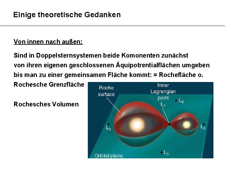 Einige theoretische Gedanken Von innen nach außen: Sind in Doppelsternsystemen beide Komonenten zunächst von