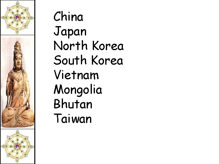 China Japan North Korea South Korea Vietnam Mongolia Bhutan Taiwan 