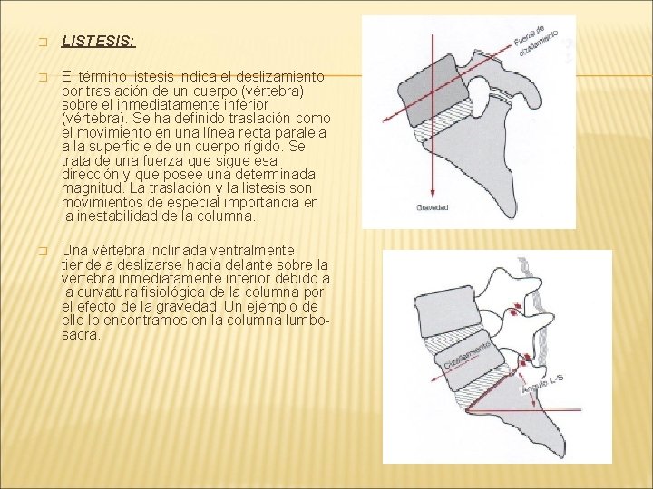 � LISTESIS: � El término listesis indica el deslizamiento por traslación de un cuerpo � LISTESIS: � El término listesis indica el deslizamiento por traslación de un cuerpo