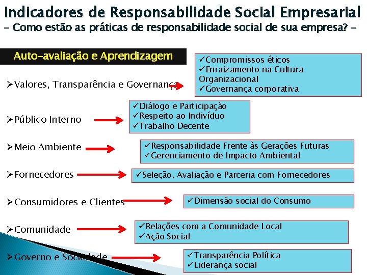 Indicadores de Responsabilidade Social Empresarial - Como estão as práticas de responsabilidade social de