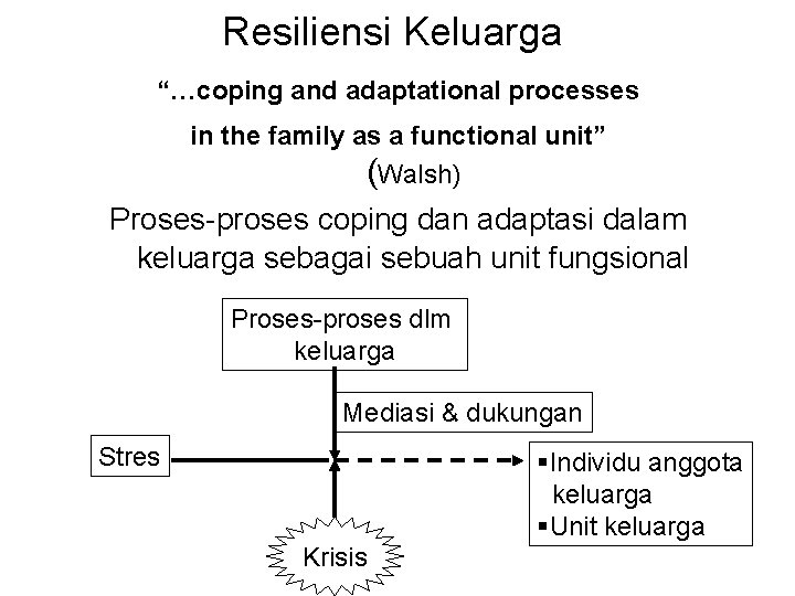 Resiliensi Keluarga “…coping and adaptational processes in the family as a functional unit” (Walsh)