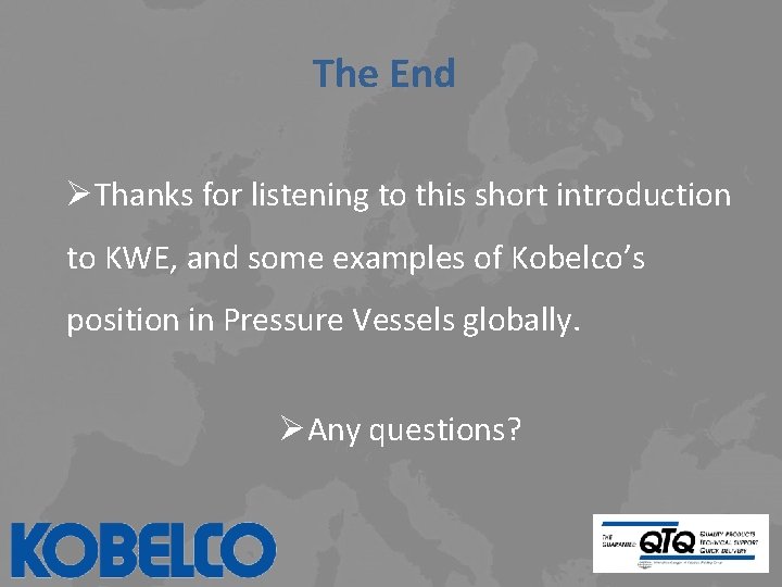 The End ØThanks for listening to this short introduction to KWE, and some examples