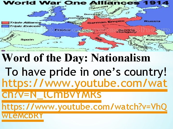 * Word of the Day: Nationalism To have pride in one’s country! https: //www.