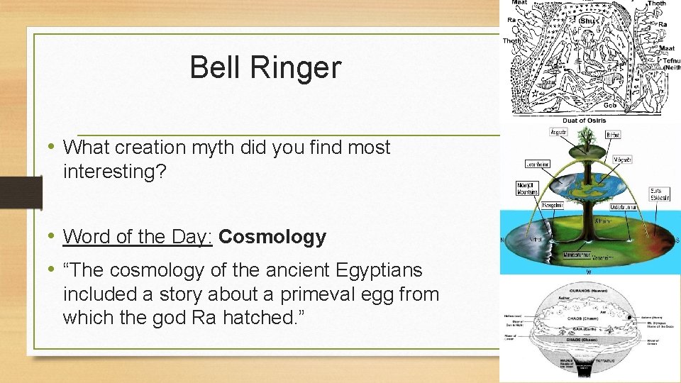 Bell Ringer • What creation myth did you find most interesting? • Word of