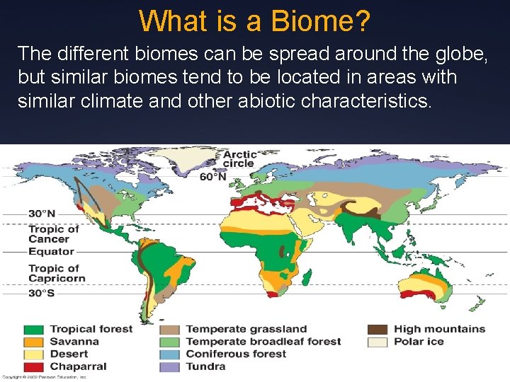 What is a Biome? The different biomes can be spread around the globe, but