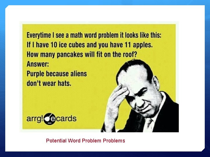 Potential Word Problems 