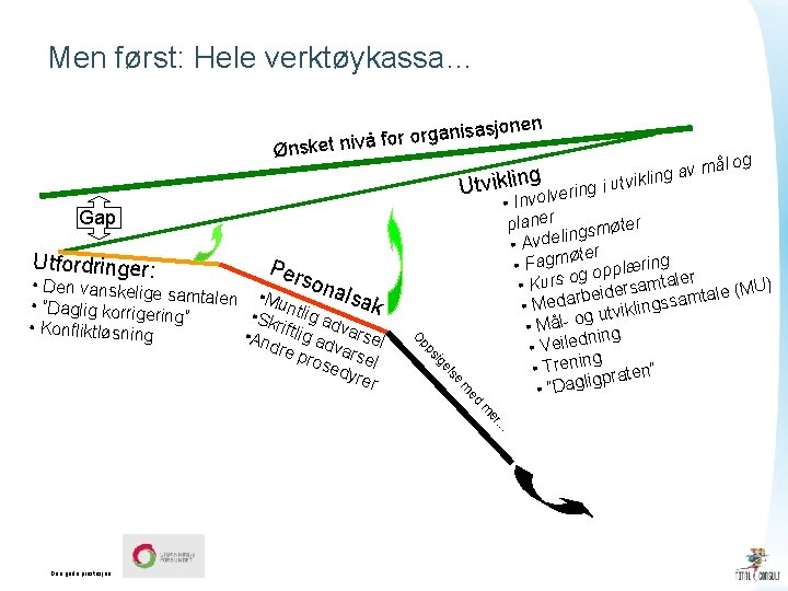 Men først: Hele verktøykassa… sjonen a is n a g r o r fo