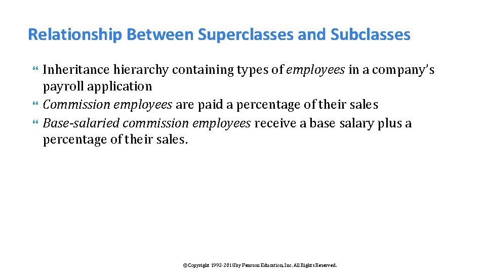 Relationship Between Superclasses and Subclasses Inheritance hierarchy containing types of employees in a company’s