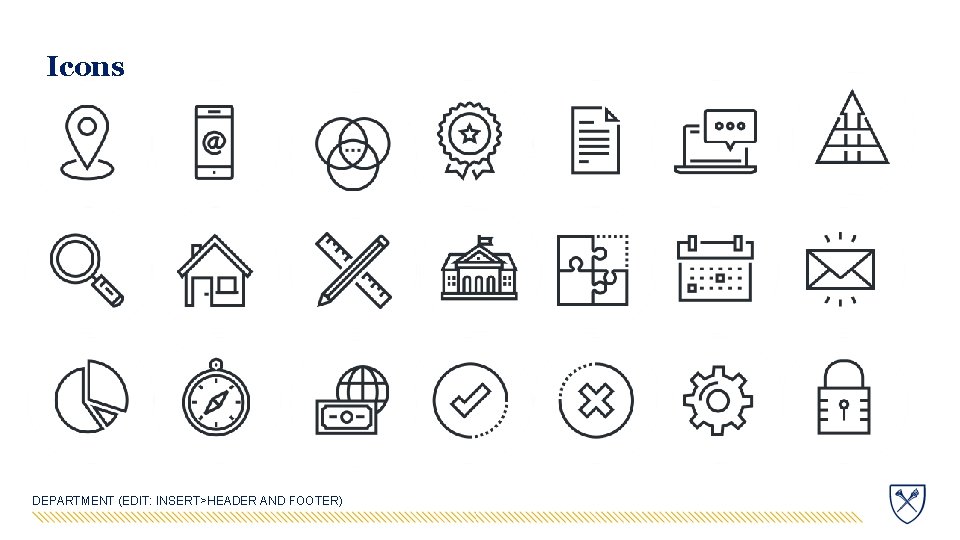 Icons DEPARTMENT (EDIT: INSERT>HEADER AND FOOTER) 