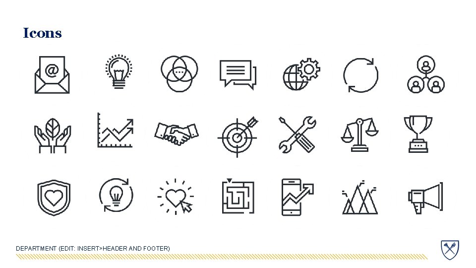 Icons DEPARTMENT (EDIT: INSERT>HEADER AND FOOTER) 