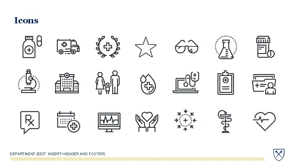 Icons DEPARTMENT (EDIT: INSERT>HEADER AND FOOTER) 