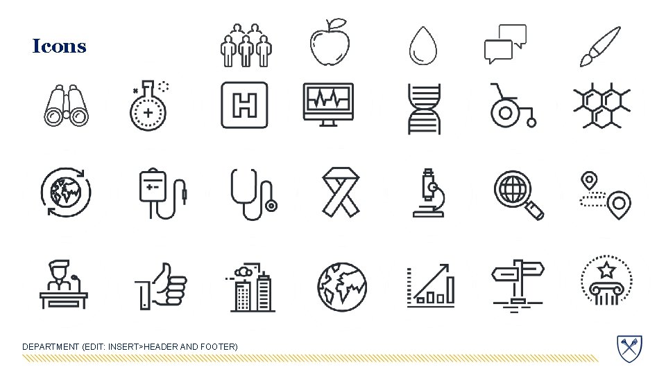 Icons DEPARTMENT (EDIT: INSERT>HEADER AND FOOTER) 