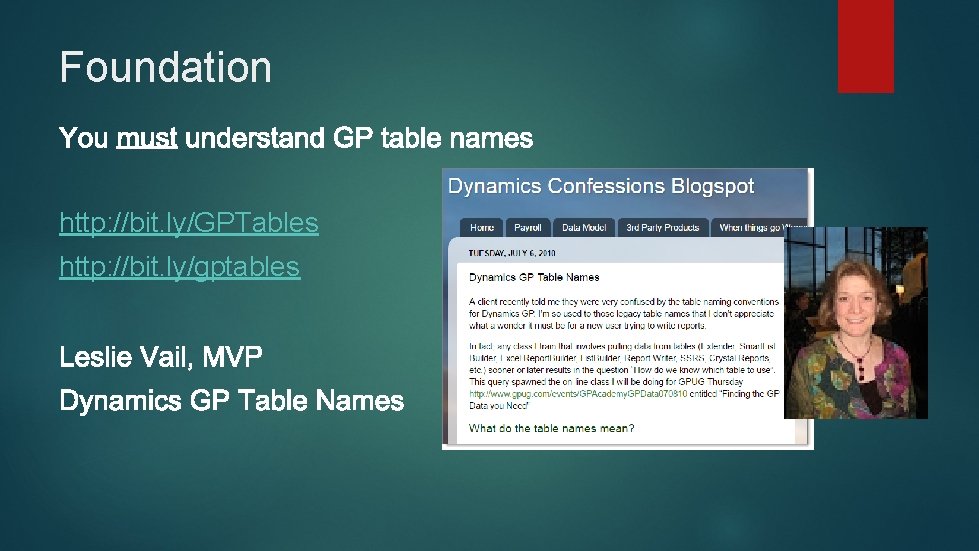 Foundation http: //bit. ly/GPTables http: //bit. ly/gptables 