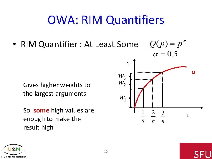 OWA: RIM Quantifiers • RIM Quantifier : At Least Some 1 Q Gives higher