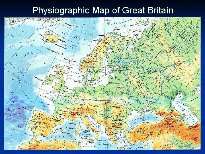 Physiographic Map of Great Britain Лягушка 