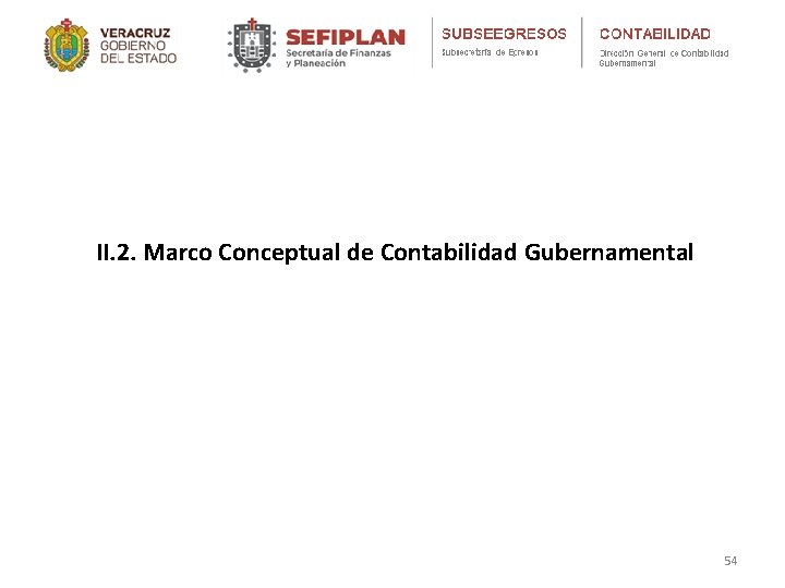 II. 2. Marco Conceptual de Contabilidad Gubernamental 54 