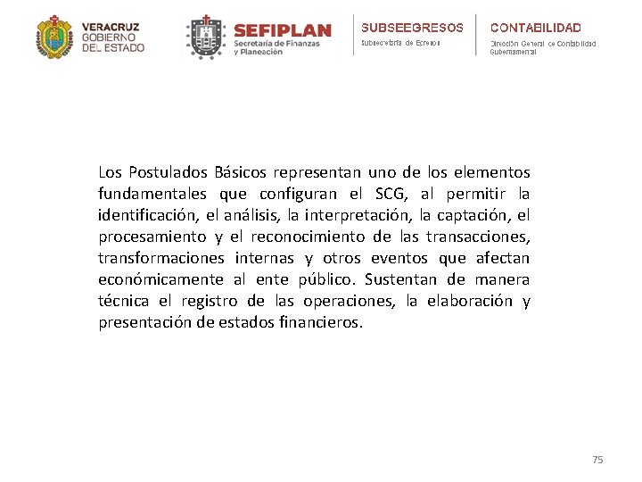 Los Postulados Básicos representan uno de los elementos fundamentales que configuran el SCG, al