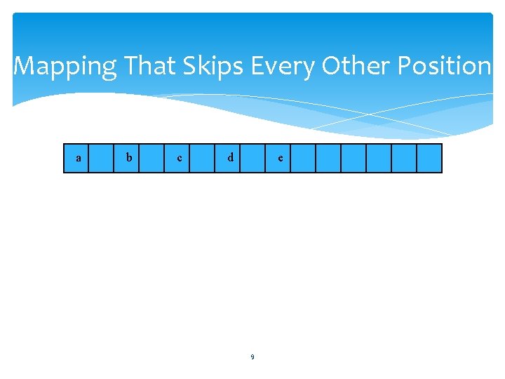 Mapping That Skips Every Other Position a b c d e 9 