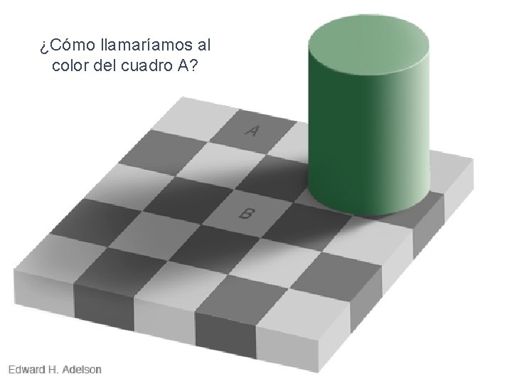 ¿Los colores de los cuadros “A” y “B” son iguales? ¿Cómo llamaríamos al color