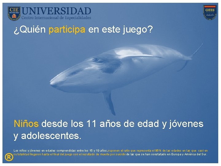 ¿Quién participa en este juego? Niños desde los 11 años de edad y jóvenes
