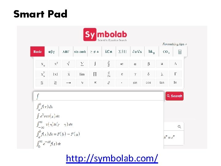 Smart Pad http: //symbolab. com/ 