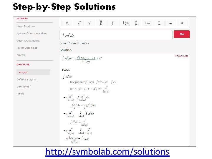 Step-by-Step Solutions http: //symbolab. com/solutions 