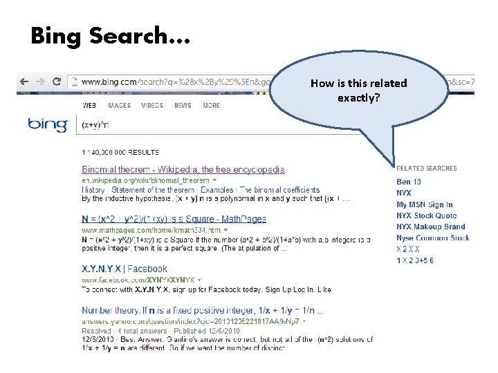 Bing Search… How is this related exactly? 