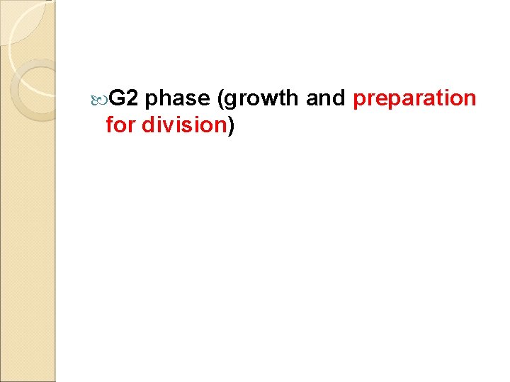  G 2 phase (growth and preparation for division) 
