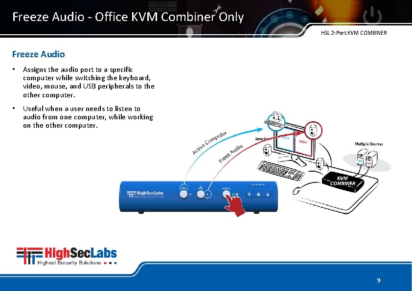 Freeze Audio - Office KVM Combiner Only HSL 2 -Port KVM COMBINER Freeze Audio