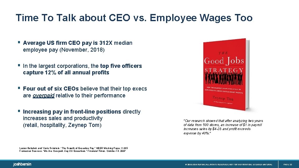 Time To Talk about CEO vs. Employee Wages Too § Average US firm CEO