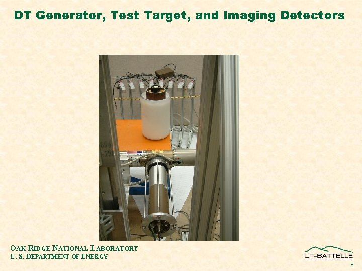 DT Generator, Test Target, and Imaging Detectors OAK RIDGE NATIONAL LABORATORY U. S. DEPARTMENT