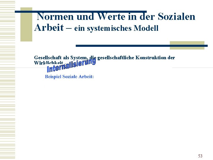 Normen und Werte in der Sozialen Arbeit – ein systemisches Modell Gesellschaft als System,