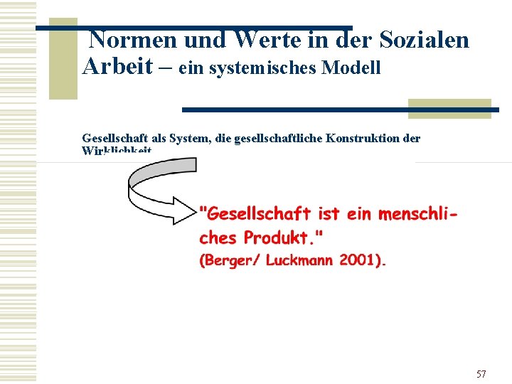 Normen und Werte in der Sozialen Arbeit – ein systemisches Modell Gesellschaft als System,