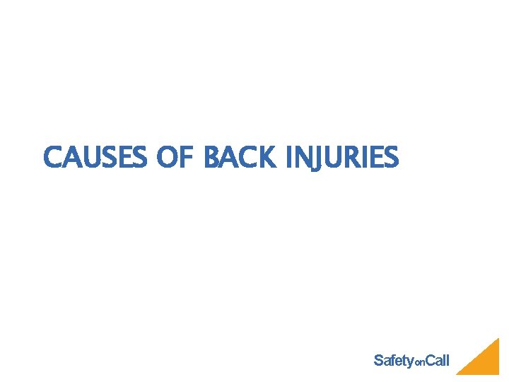 CAUSES OF BACK INJURIES Safetyon. Call 