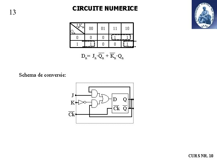 CIRCUITE NUMERICE 13 Jn Kn 00 01 11 10 0 1 1 0 0