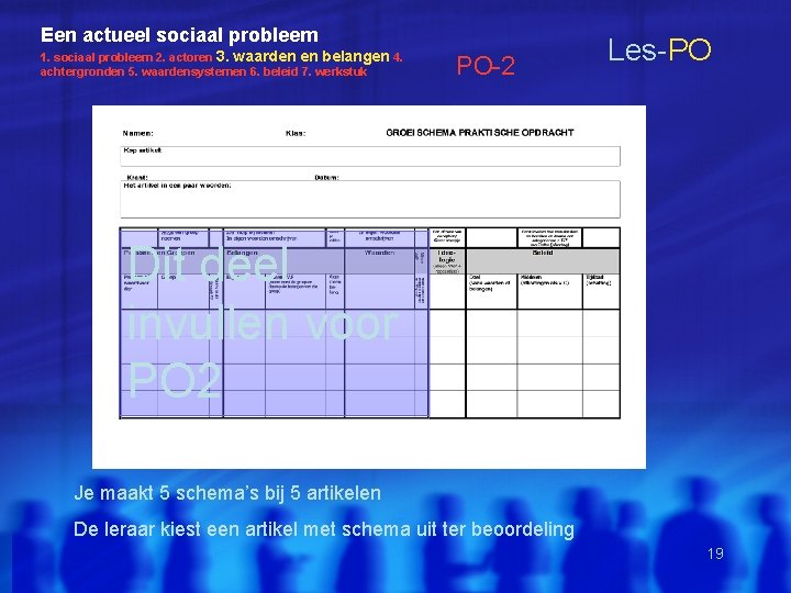 Een actueel sociaal probleem 1. sociaal probleem 2. actoren 3. waarden en belangen 4.