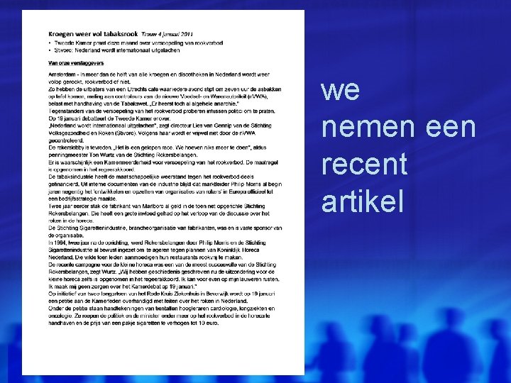 we nemen een recent artikel we nemen een recent artikel