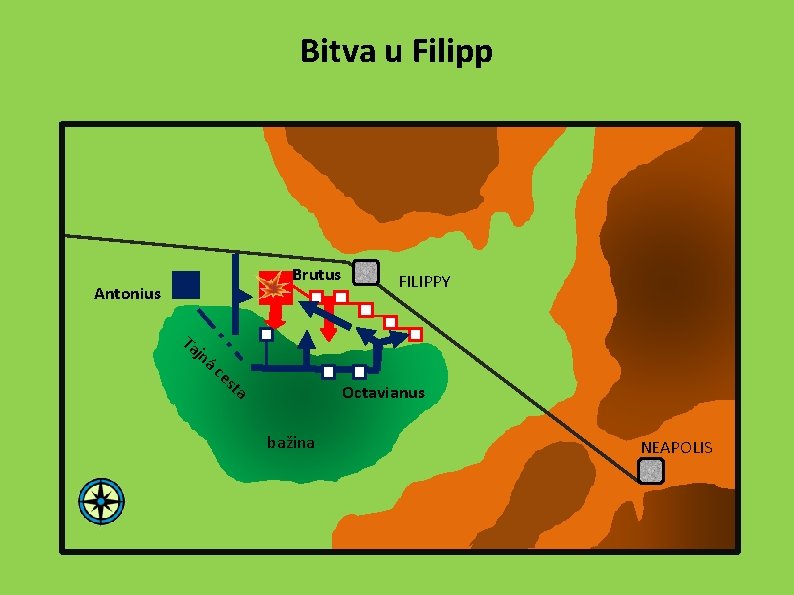 Bitva u Filipp Brutus Antonius Ta jn ác es ta FILIPPY Octavianus bažina NEAPOLIS