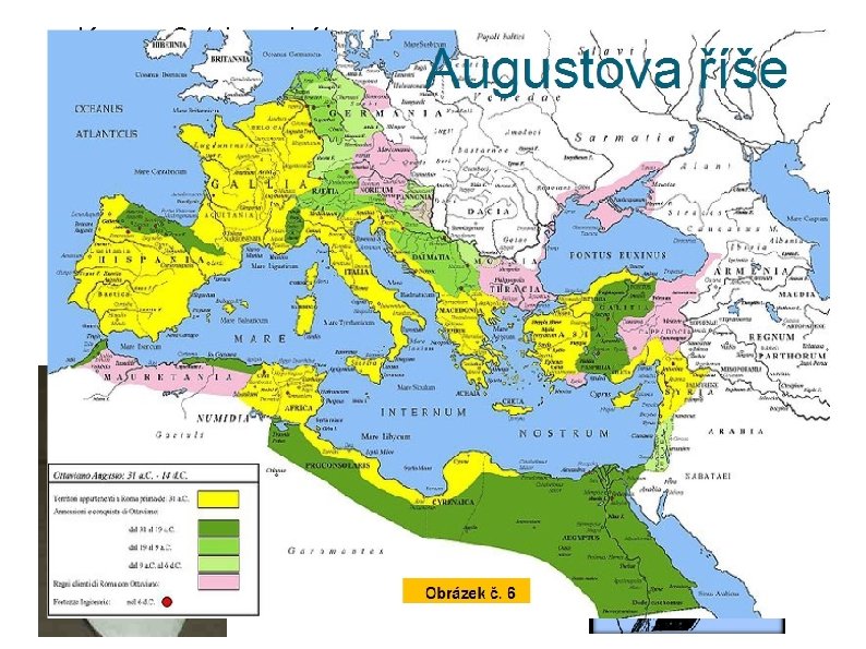  Konec 2. triumvirátu Lepidus odstoupil, území získává Octavianus Roste napěští mezi Antoniem a