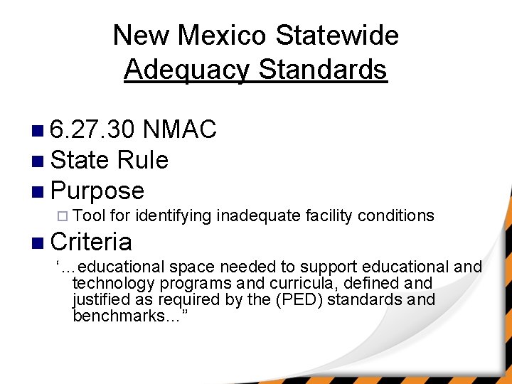 New Mexico Statewide Adequacy Standards n 6. 27. 30 NMAC n State Rule n